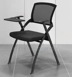 Foldable Task Chair With Flip Writing Pad