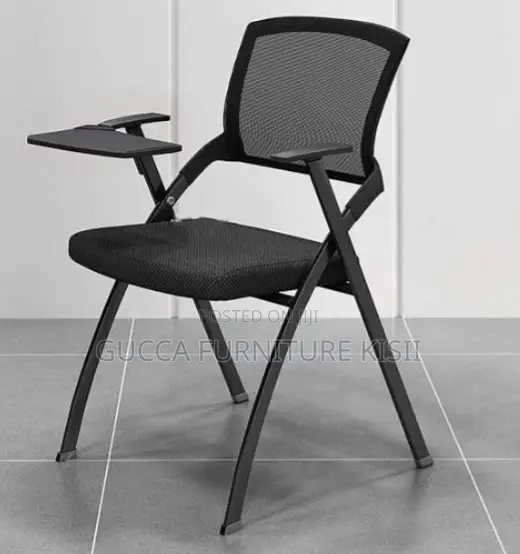 Foldable Task Chair With Flip Writing Pad
