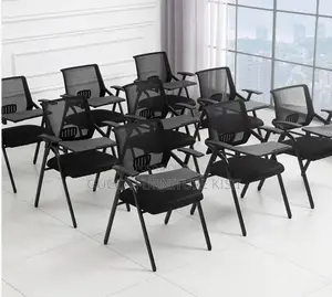 Foldable Task Chair With Flip Writing Pad