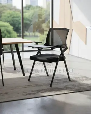 Foldable Task Chair With Flip Writing Pad
