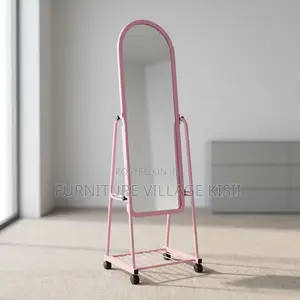 Pink Dressing Mirror With Wheels
