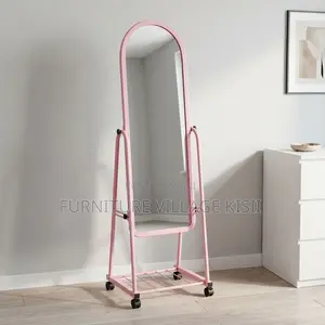 Pink Dressing Mirror With Wheels