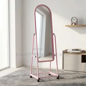 Pink Dressing Mirror With Wheels