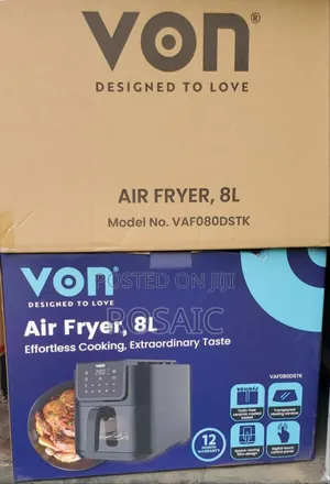 Von 8L Digital Touch Air Fryer – 12 Months Warranty