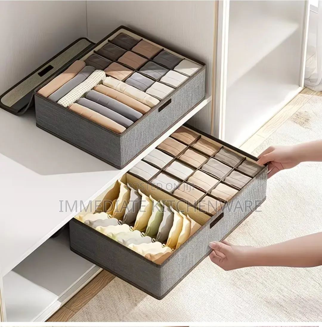 17 Grid Sock Underwear Storage Box With Lid