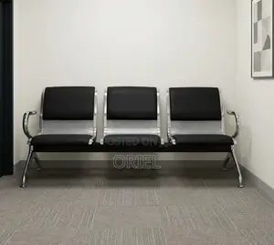 Padded 3-Person Bench – Comfortable Office Reception Waiting Seat