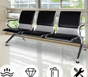 Padded 3-Person Bench – Comfortable Office Reception Waiting Seat