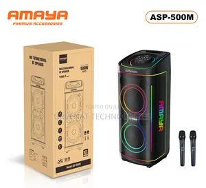 AMAYA ASP-500M 500W Party Box Bluetooth Speaker 10 Inch With 2 Mics