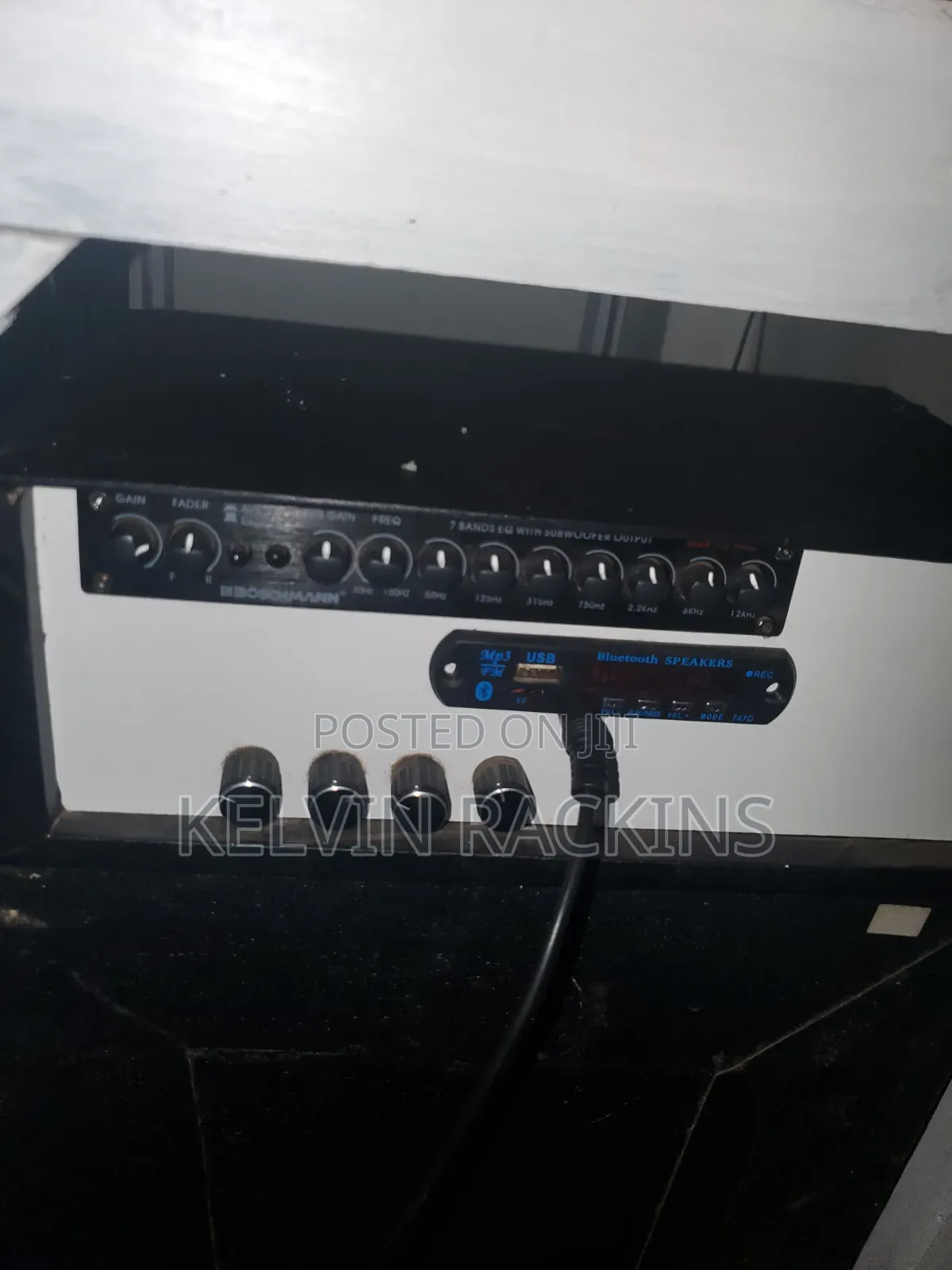 Bass Speaker in a Cabinet,mid and Amplifier With Equilizer