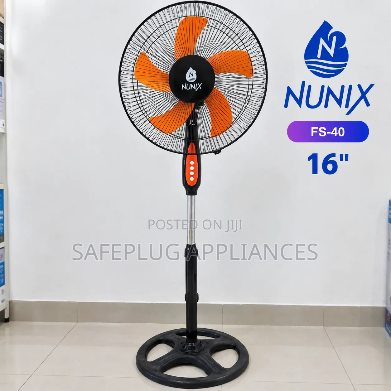 Nunix FS-40 16-Inch Standing Fan – Powerful Space-Saving