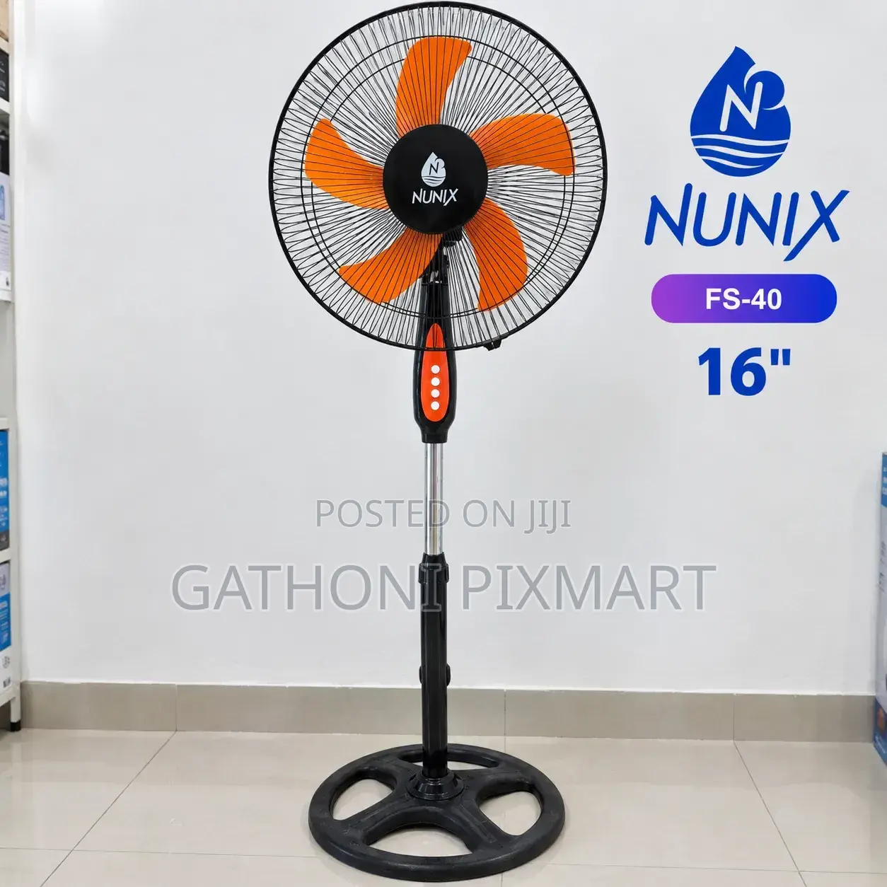 Nunix FS-40 16-Inch Standing Fan – Powerful Space-Saving
