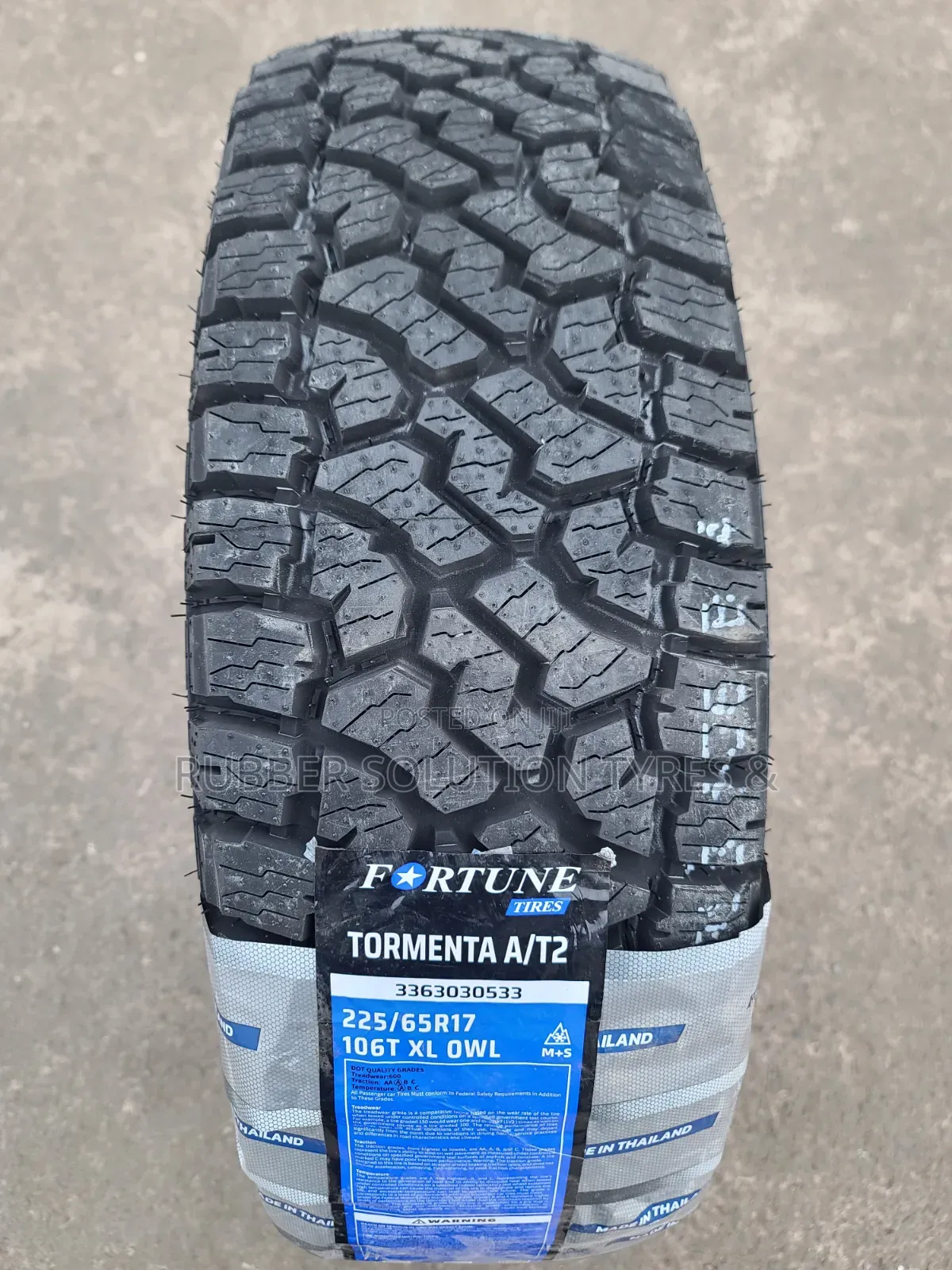 225 /65 R17 Fortune Tires 106t Xl Tormenta a/T2 All-Terrain (Thailand)