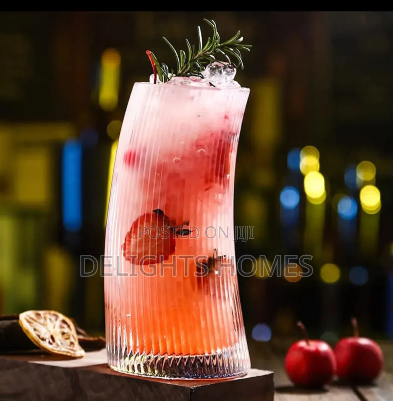 6pcs Crescent-Shaped Transparent Glassware -Ele