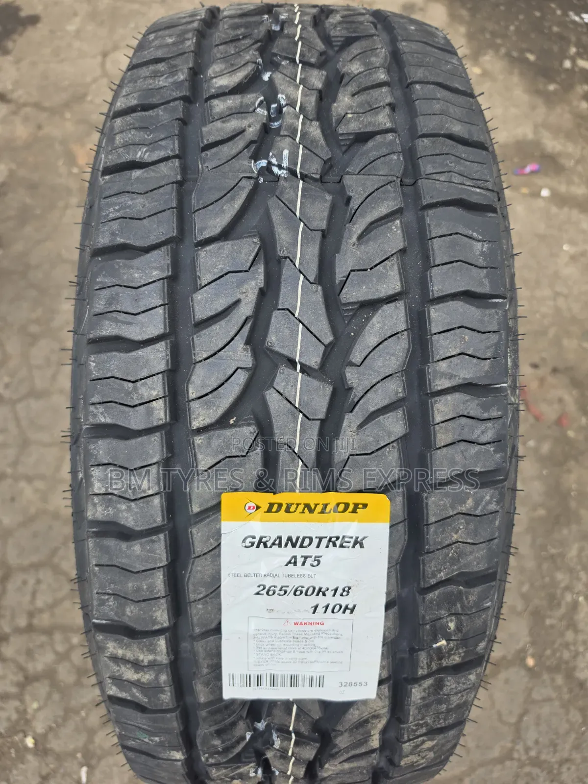 265 /60 R18 Dunlop Tires (All Terrain) At5.