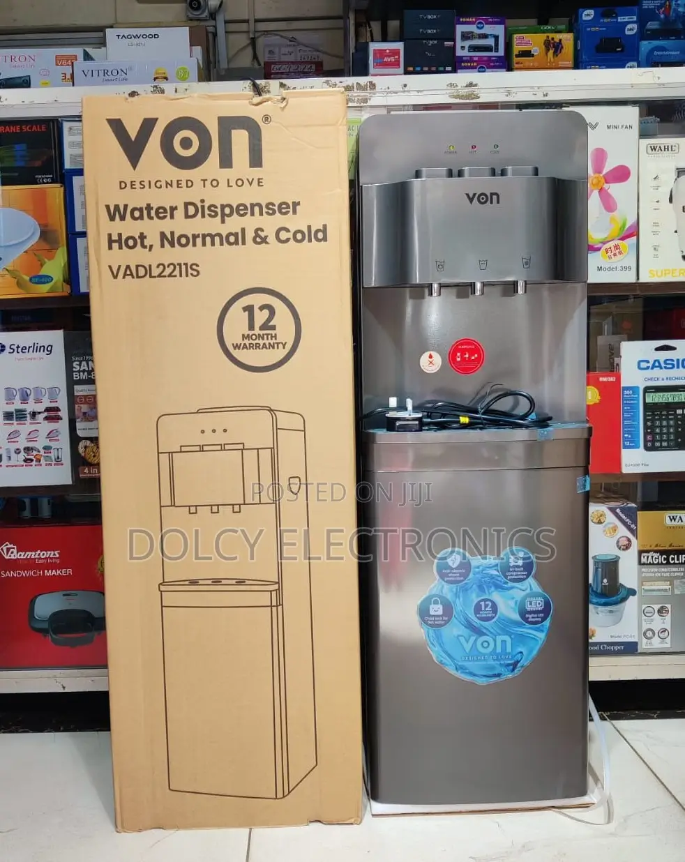Von Hot Normal and Cold 3 Taps Dispenser