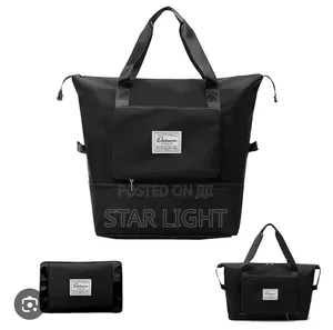 Black Expandable/Foldable Waterproof Luggage Bag