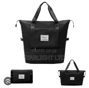 Black Expandable/Foldable Waterproof Luggage Bag