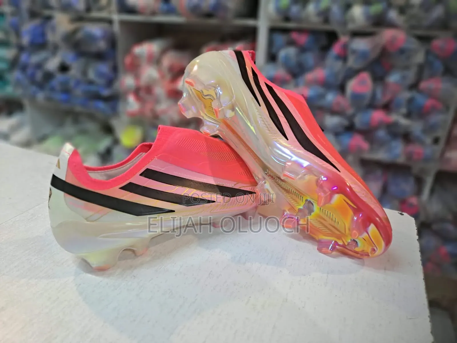 Adidas F-50 Hyperfast Elite Pink Black Stripes