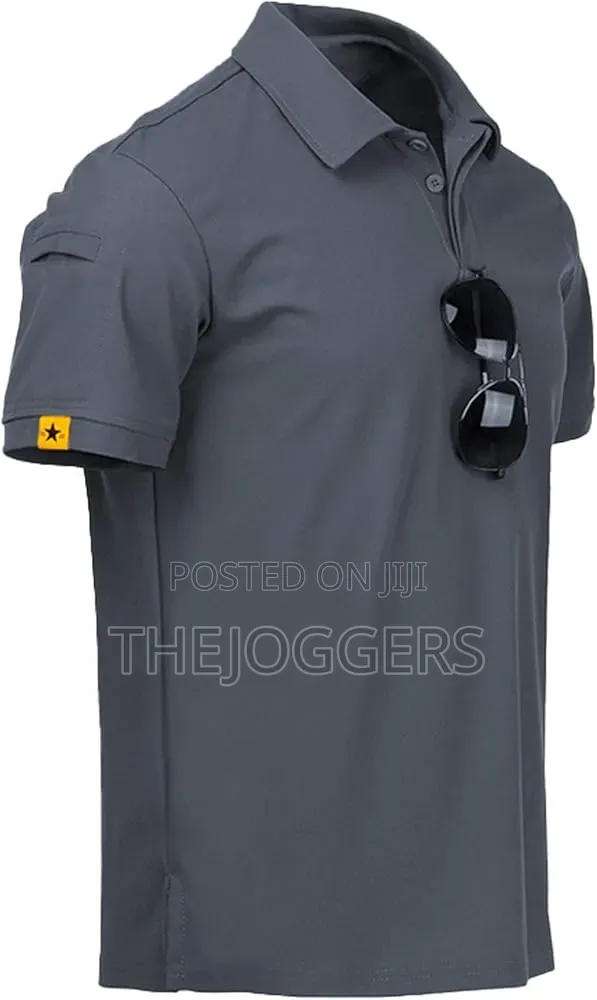 Men's Tactical,Breathable,Sweat-Wicking Golf Polo T-Shirt With Pocket