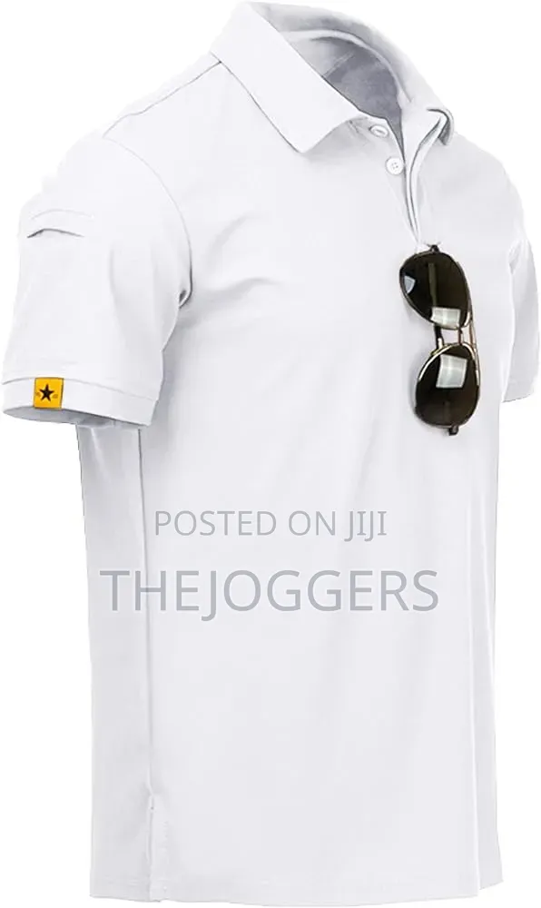 Men's Tactical,Breathable,Sweat-Wicking Golf Polo T-Shirt With Pocket
