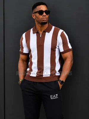 Stripped Short-Sleeved Men Shirts