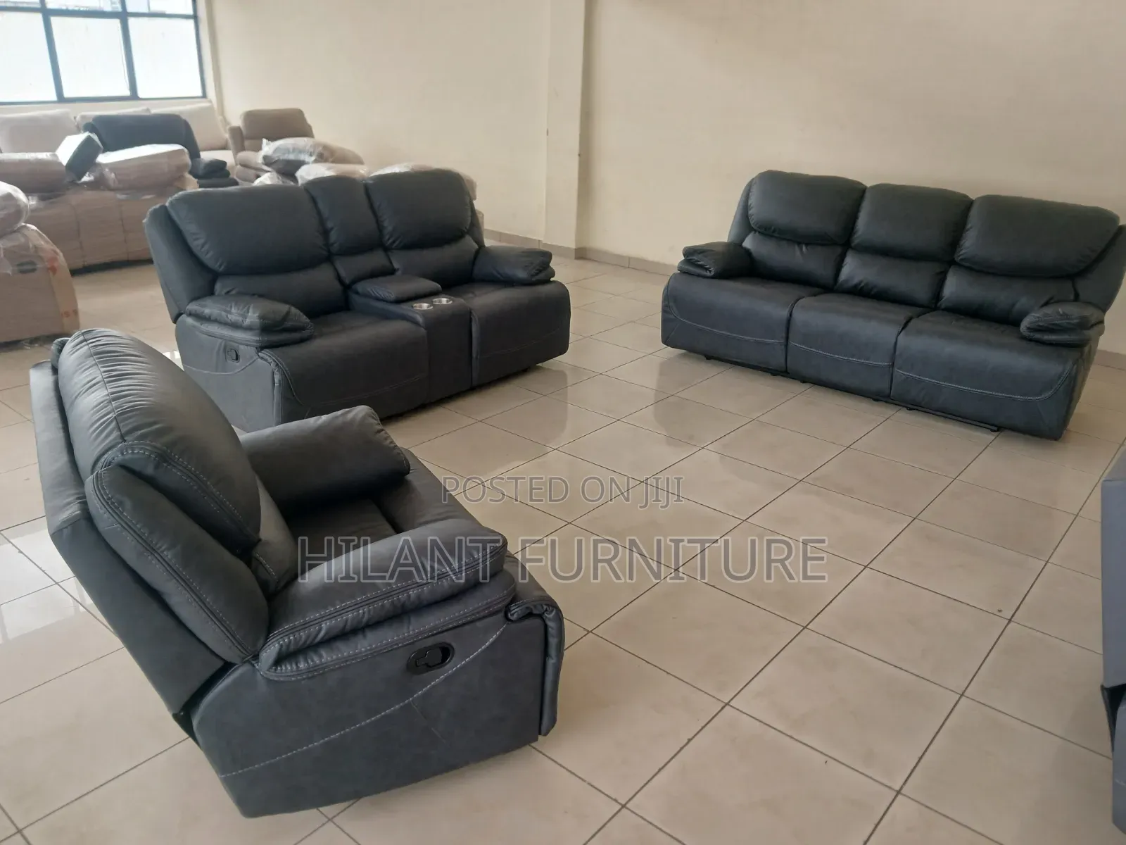 Grey Soft Fabric Premium Recliner Sofa Six-Seater (3+2+1)
