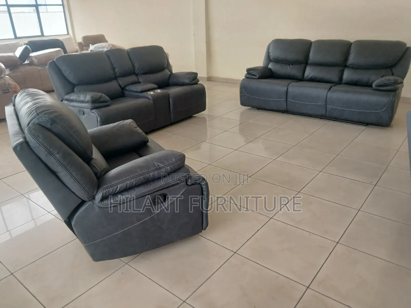 Grey Soft Fabric Premium Recliner Sofa Six-Seater (3+2+1)