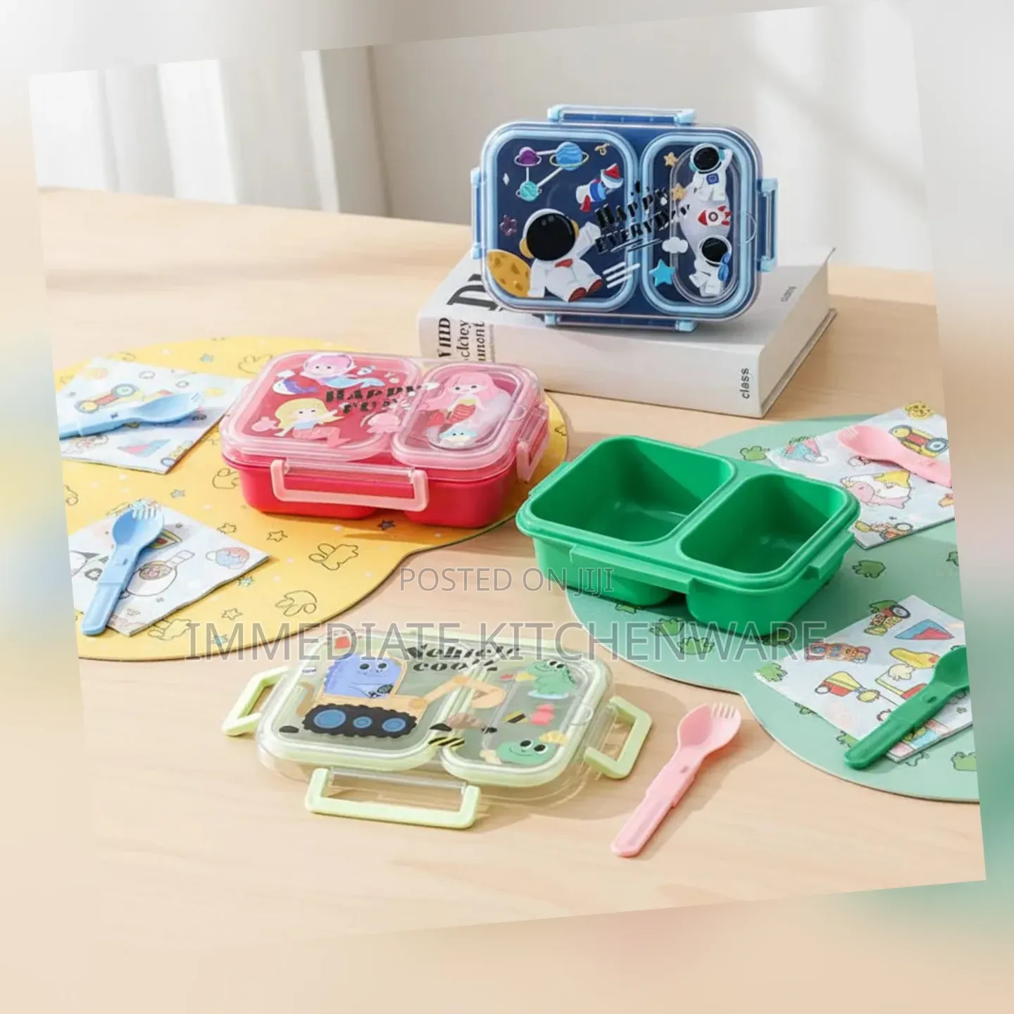 2-Compartment Bento Lunch Box With Spoon
