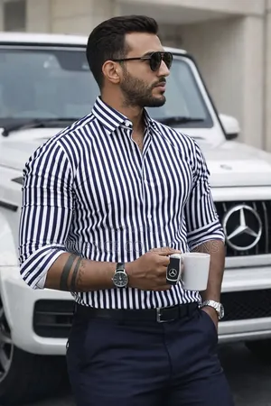 Stripped Formal/Casual Men Shirts