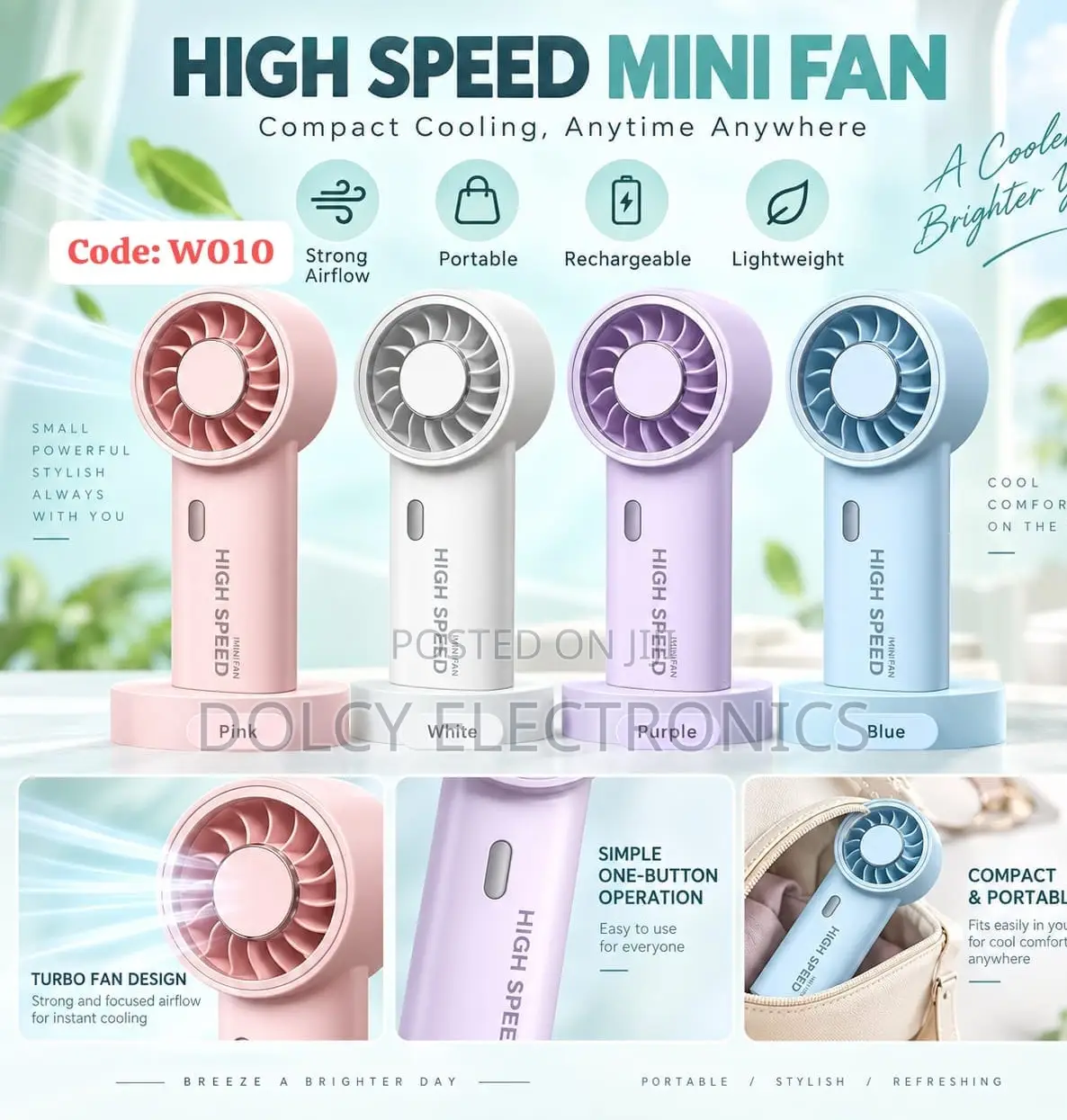 High Speed Mini Fan W010