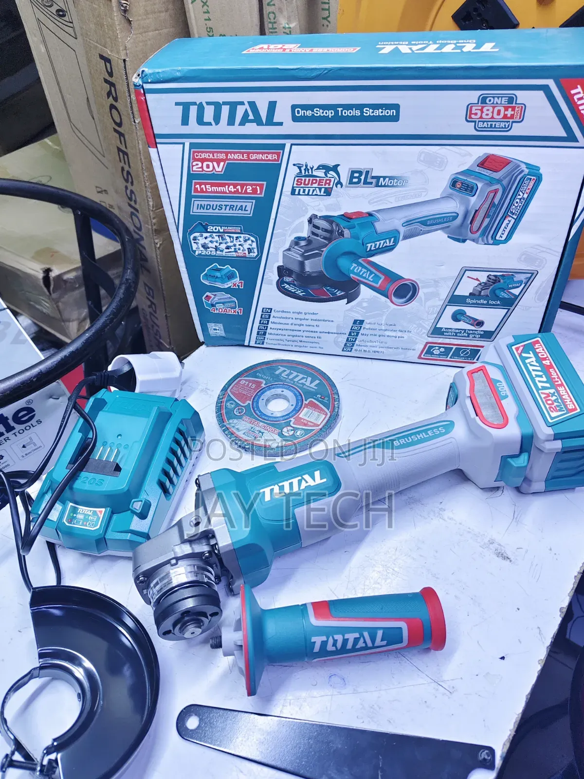 TOTAL 20V Cordless Brushless Angle Grinder (115mm) - Brand New