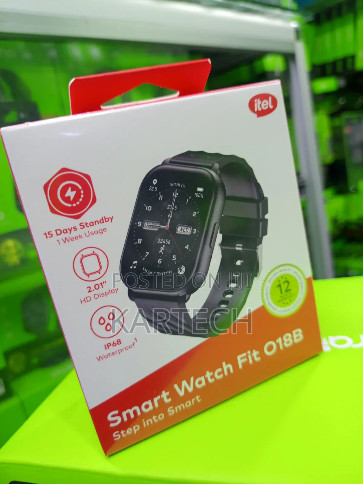 Itel O18B Smartwatch 2.01" HD Full Touch Fitness Watch
