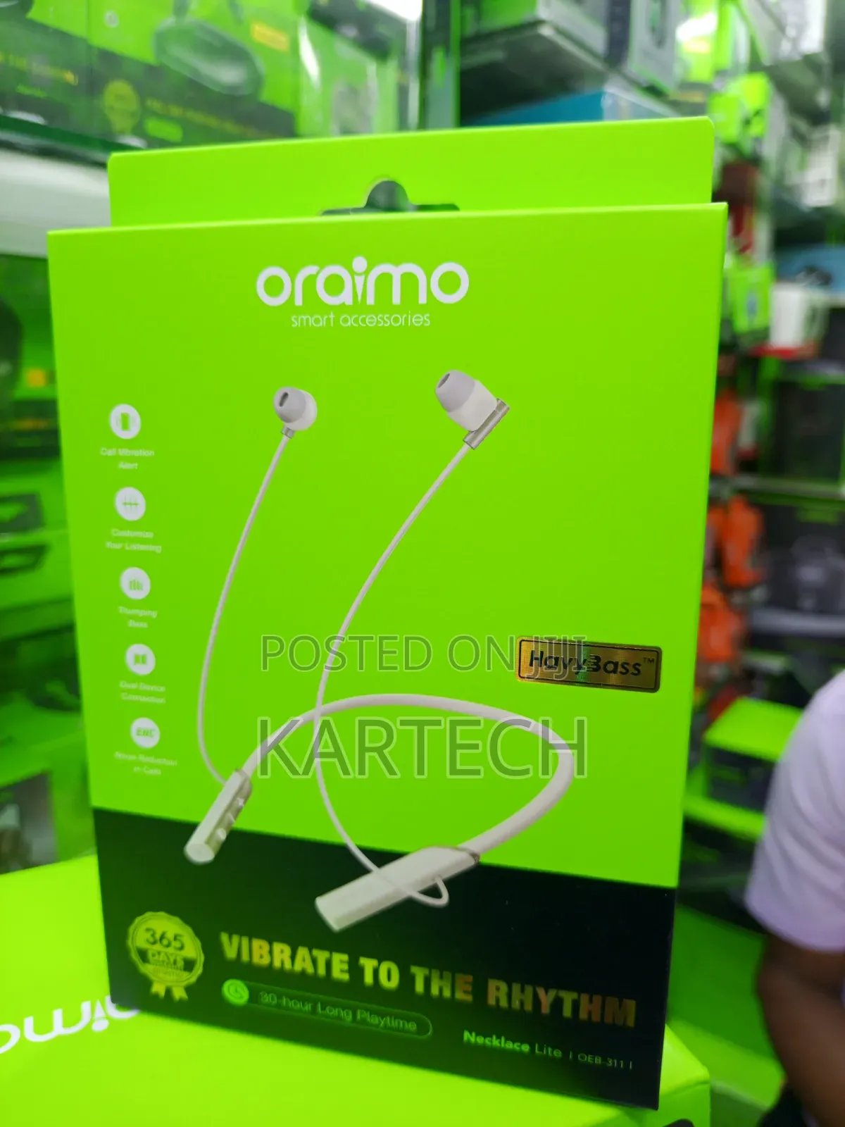 Oraimo Necklace Lite OEB-311 Wireless Neckband Earphones – White