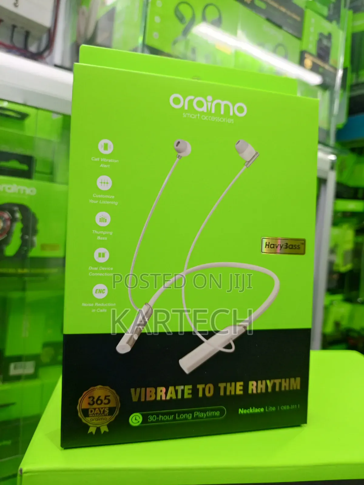Oraimo Necklace Lite OEB-311 Neckband With Call Vibration - White
