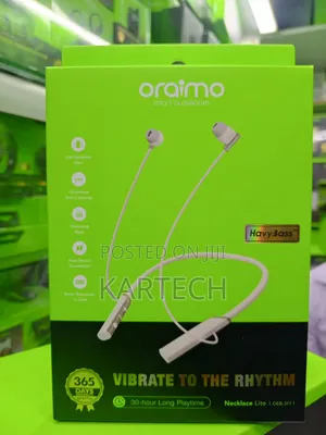 Oraimo OEB-311 Bluetooth 5.3 Neckband Earphones 30Hr Playtime -White