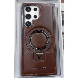 Leather Case for Samsung Galaxy S23 Ultra – Magnetic Ring Stand Ele