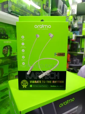 Oraimo Necklace Lite Neckband 30hr Playtime With Call Vibration -White