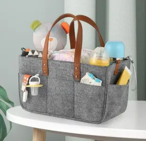 Baby Diaper Caddy/Organizer With Convenient Exterior Side Pockets.