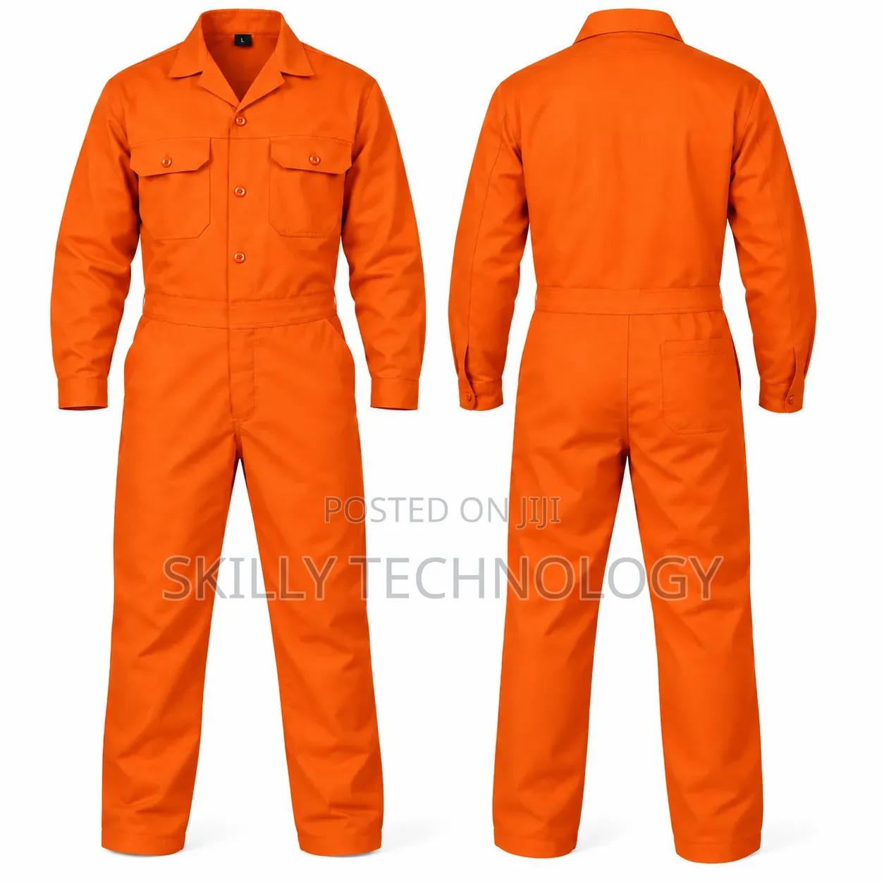 Orange Plain Overall