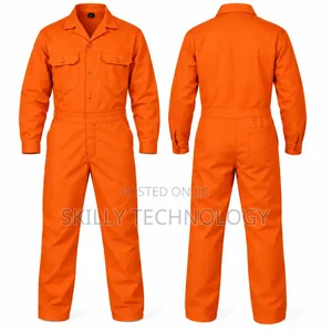 Orange Plain Overall