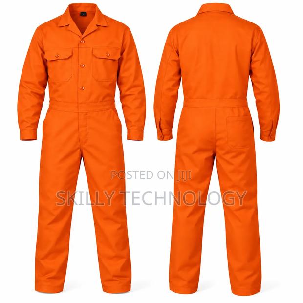 Orange Plain Overall - main view