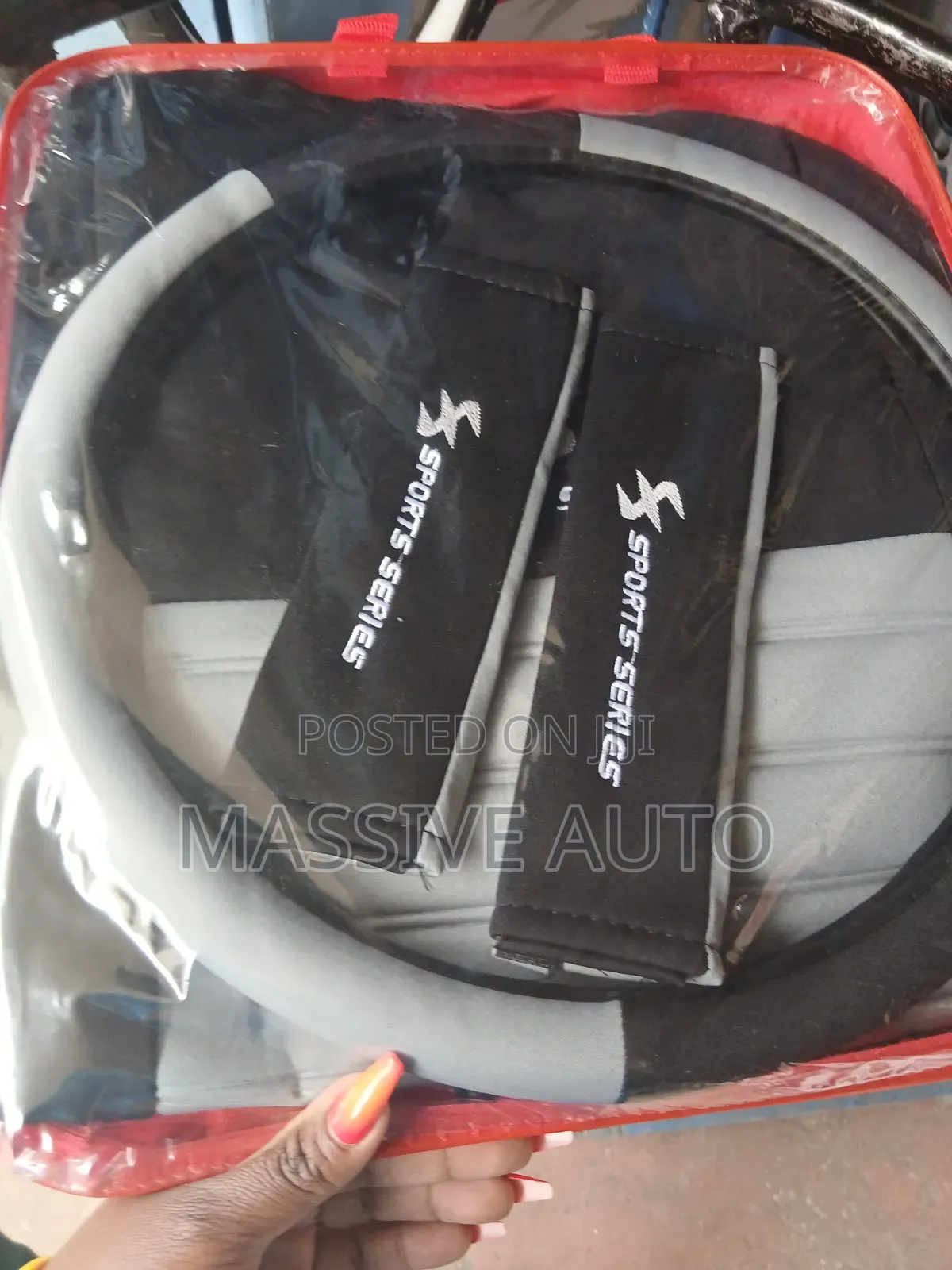 5 Racing Sports Series Car Seats Covers/ Grey Black Car Seats Covers