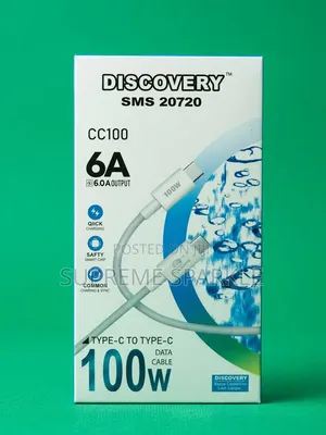 USB -C to C Quick Charging Data Cable Discovery CC100 100W 6A