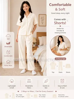 Quality Three Piece Cotton Pajama Set