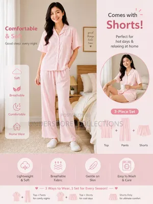 Quality Three Piece Cotton Pajama Set