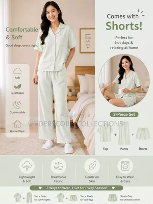 Quality Three Piece Cotton Pajama Set