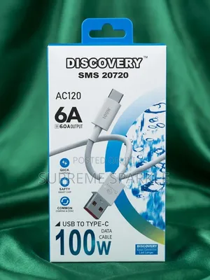 USB-A to Type-C Data Cable Discovery 6A 100W Fast Charging
