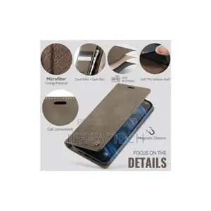 CaseMe Leather Wallet Flip Case for iPhone 14 Pro Max - Coffee
