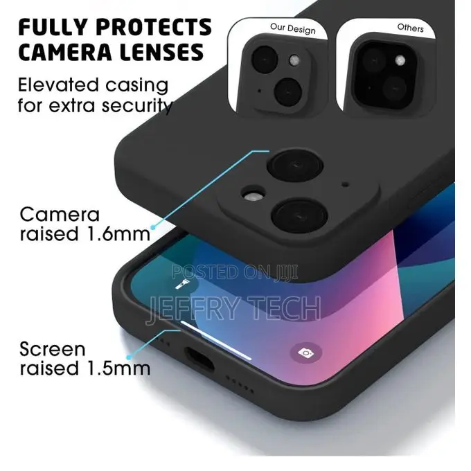 Soft Flexible Silicone Case for Apple iPhone 13, Shockproof Anti-Scra