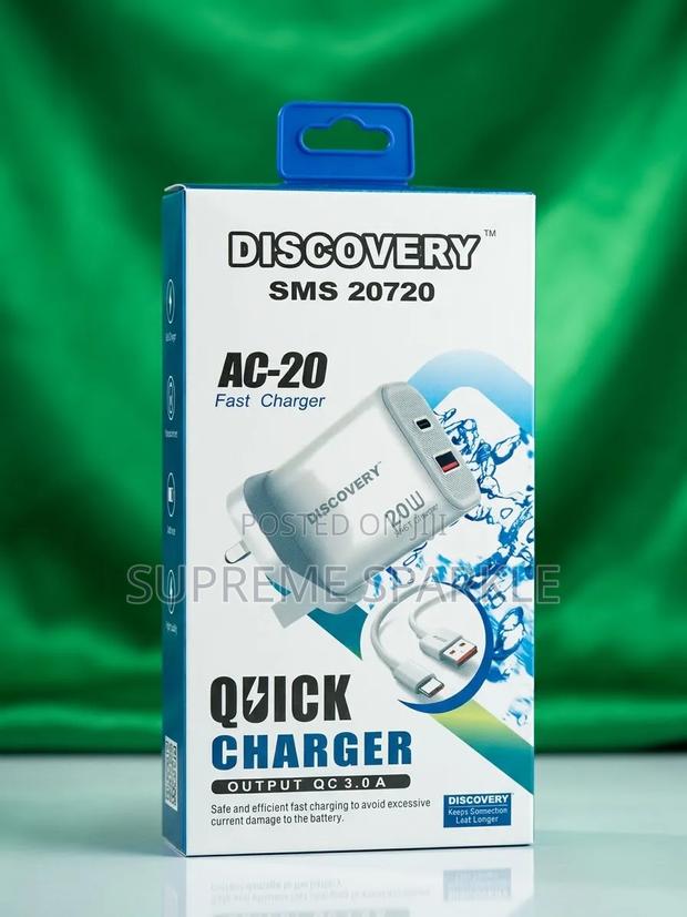 USB-C and USB-A
Fast Charger 20W Discovery - main view